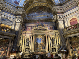 Statues and paintings at the west side of the Chapel of San Gennaro at the Duomo di Napoli cathedral
