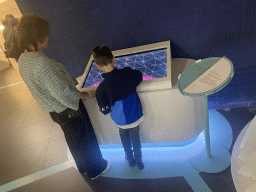 Miaomiao and Max with an interactive screen at the Corporea building at the east side of the Città della Scienza museum