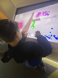 Max with an interactive screen at the Corporea building at the east side of the Città della Scienza museum