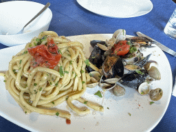 Pasta and mussels at the La Cantina di Coroglio restaurant
