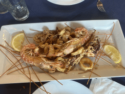Seafood at the La Cantina di Coroglio restaurant