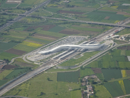 The Napoli Afragola railway station, viewed from the airplane to Eindhoven