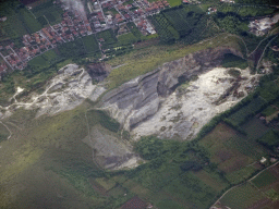 Quarry just north of the town of Vitulazio, viewed from the airplane to Eindhoven