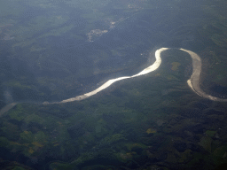 River in the west of Germany, viewed from the airplane to Eindhoven