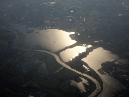 The Meuse river near the city of Thorn, viewed from the airplane to Eindhoven