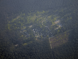 Holiday homes at the south side of the city of Eindhoven, viewed from the airplane to Eindhoven