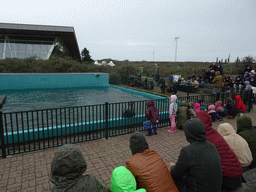 Seal and the audience at the Deltapark Neeltje Jans, during the Seal Show