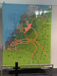 Map with the major rivers of the Netherlands at the Delta Expo at the Deltapark Neeltje Jans
