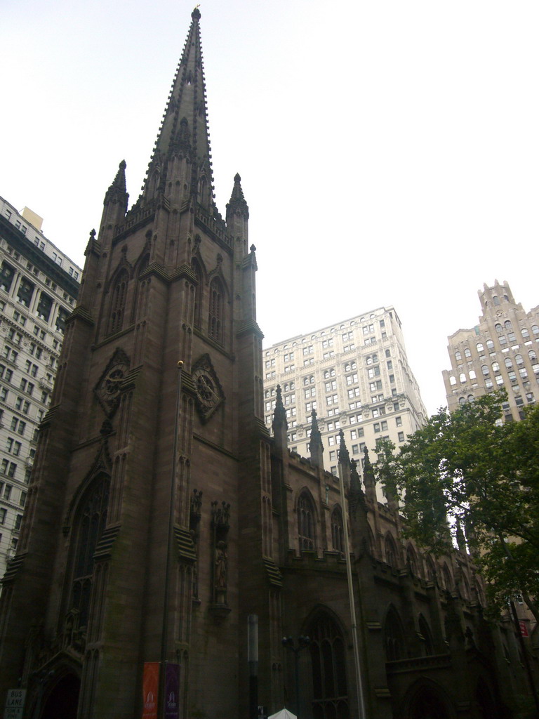 Trinity Church, at the intersection of Broadway and Wall Street