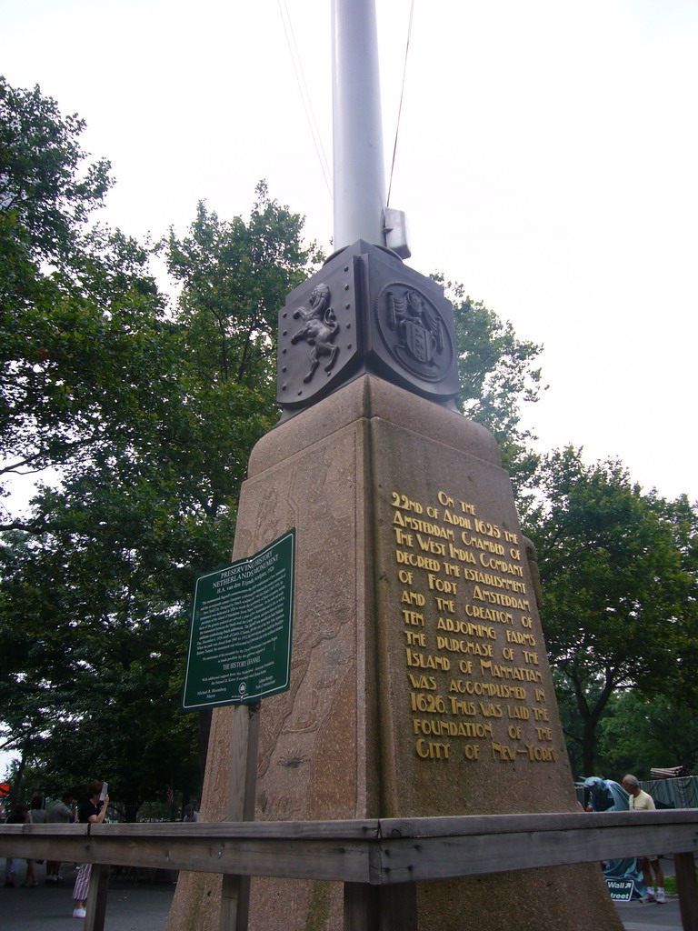 The Netherlands Memorial Flagstaff at Battery Park