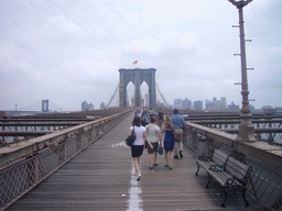 Miaomiao at the Manhattan side of Brooklyn Bridge