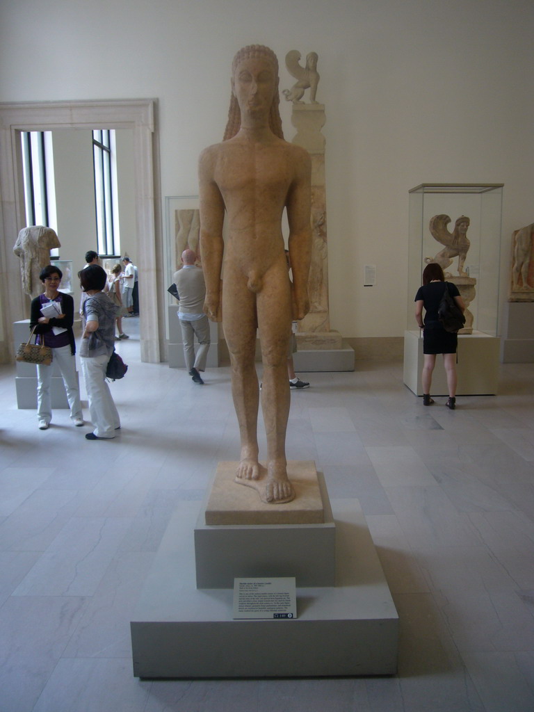 Marble statue of a Kouros from Greece, in the Metropolitan Museum of Art