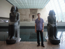 Tim in front of the Temple of Dendur, in the Metropolitan Museum of Art