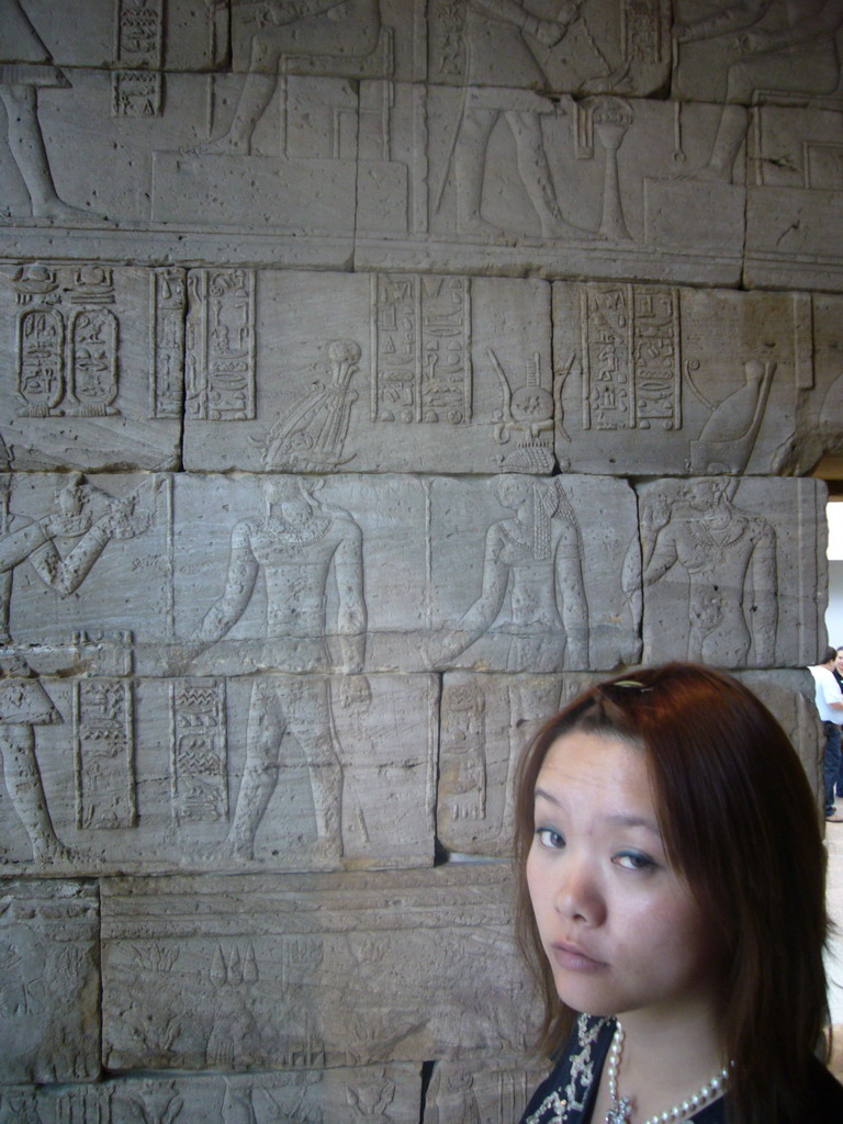 Miaomiao inside the Temple of Dendur, in the Metropolitan Museum of Art