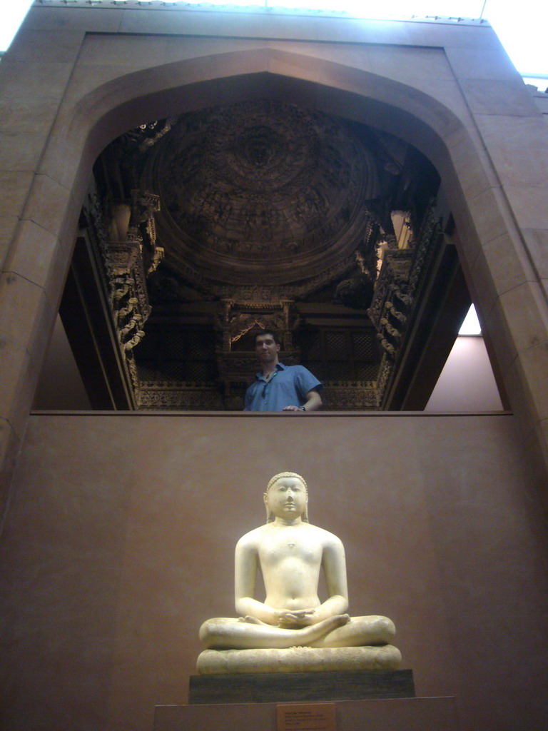 Tim in a replica of a Buddhist Temple, in the Metropolitan Museum of Art