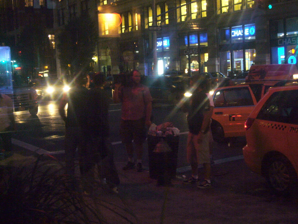 Television crew outside our dinner restaurant City Crab