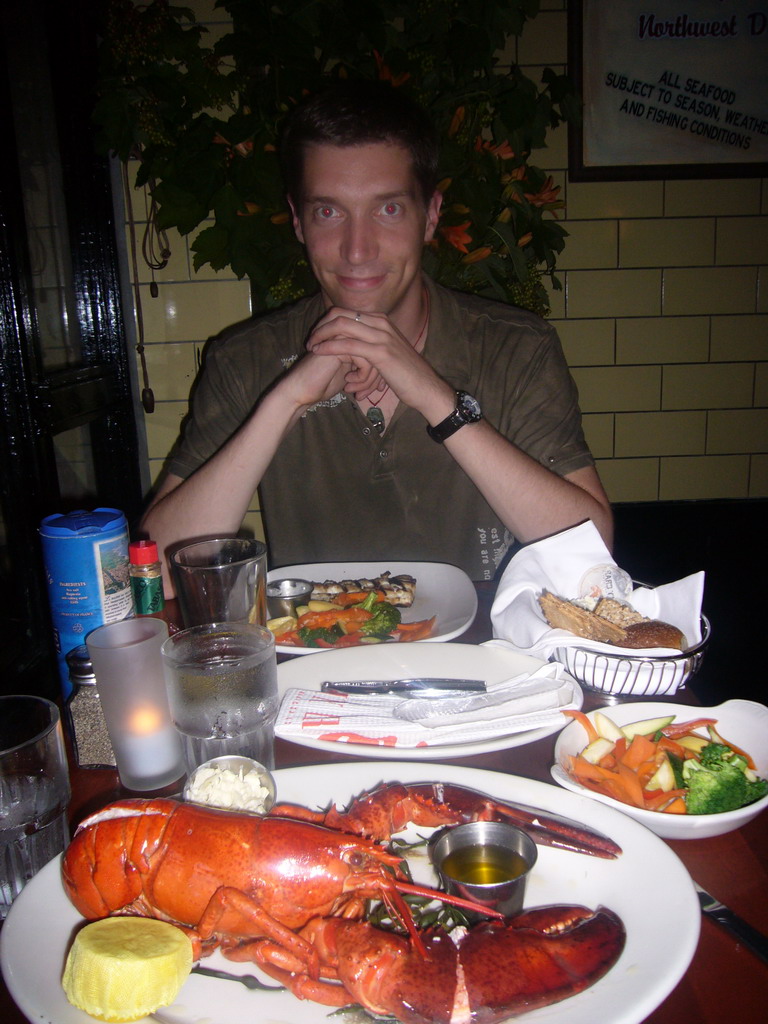 Tim in our dinner restaurant City Crab