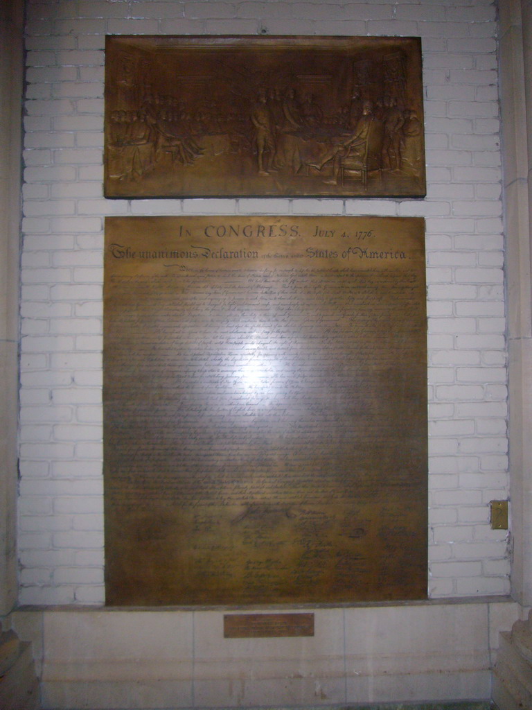 The Declaration of Independence of the USA, in the Cathedral of Saint John the Divine