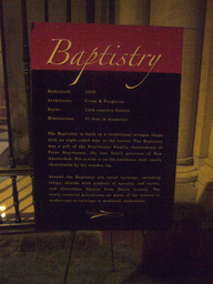 Explanation on the Baptistry, in the Cathedral of Saint John the Divine