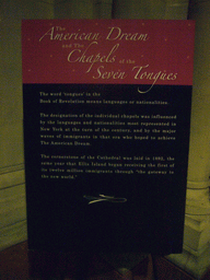 Explanation on the American Dream and the Chapels of the Seven Tongues, in the Cathedral of Saint John the Divine