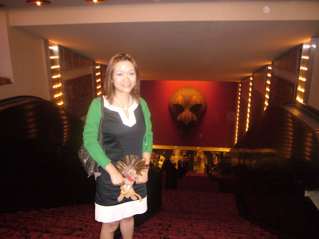 Miaomiao in the lobby of the Minskoff Theatre