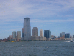 The skyline of Manhattan, from the Liberty Island ferry