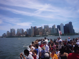 The skyline of Manhattan, from the Liberty Island ferry