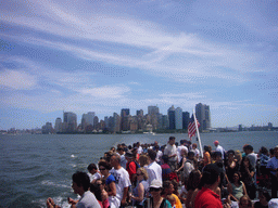 The skyline of Manhattan, from the Liberty Island ferry