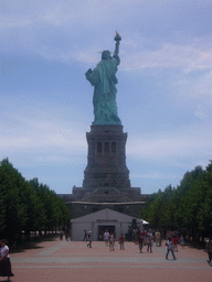 The back side of the Statue of Liberty, from the Northwest side of Liberty Island