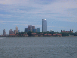 The skyline of Jersey City, from Liberty Island