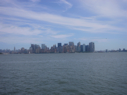 The skyline of Manhattan, from Liberty Island