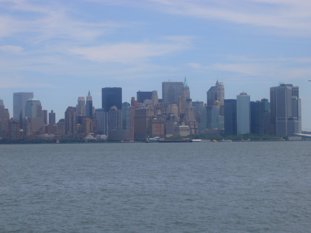 The skyline of Manhattan, from Liberty Island