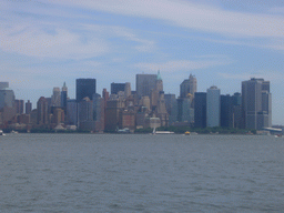 The skyline of Manhattan, from Liberty Island