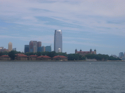 Ellis Island and the skyline of Jersey City, from Liberty Island