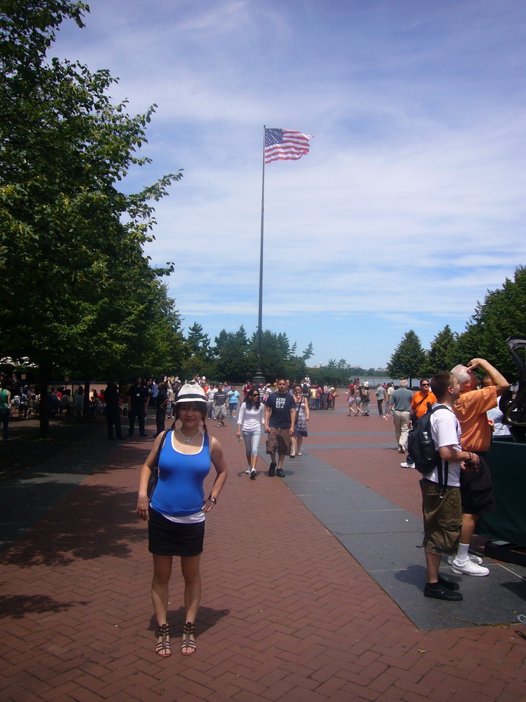 Miaomiao on Liberty Island