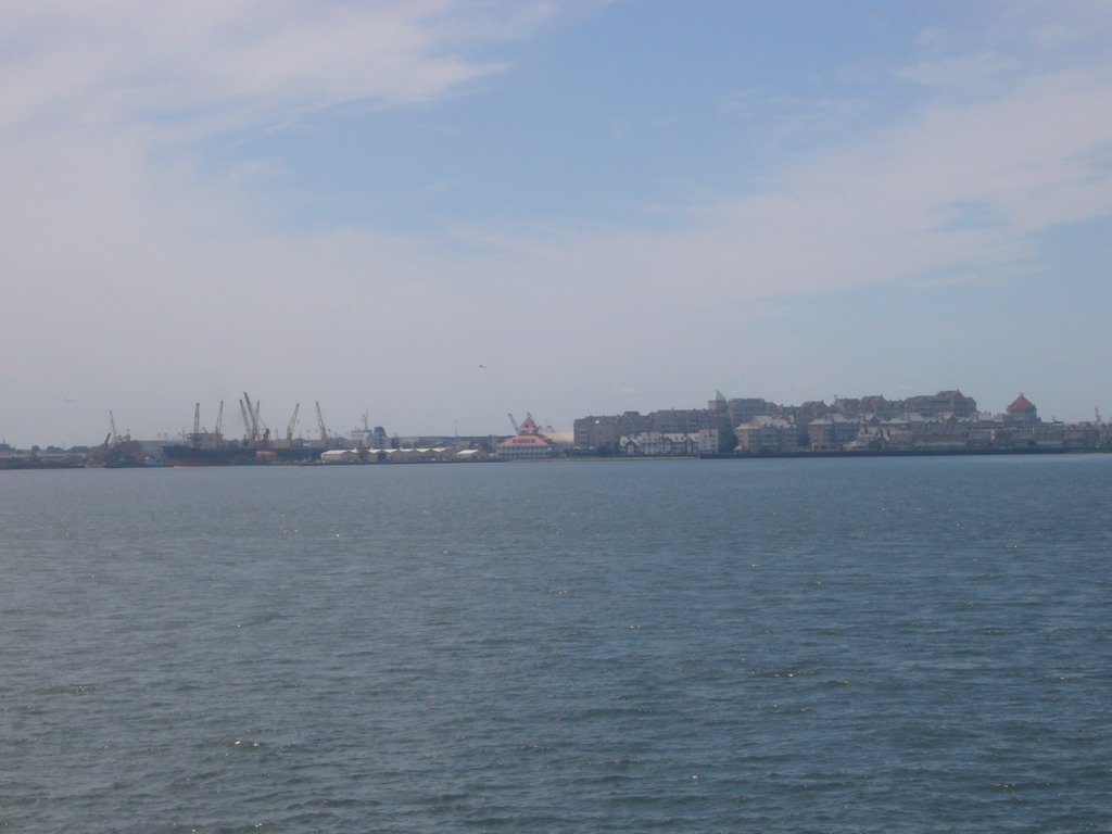The skyline of Bayonne, from Liberty Island