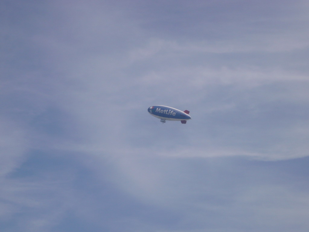 A MetLife zeppelin, from the Liberty Island - Ellis Island ferry