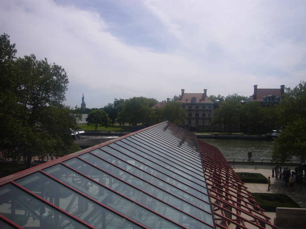 View from the Ellis Island Immigration Museum on Ellis Island and Liberty Island, with the Statue of Liberty