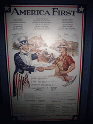 `America First` poster, in the Ellis Island Immigration Museum