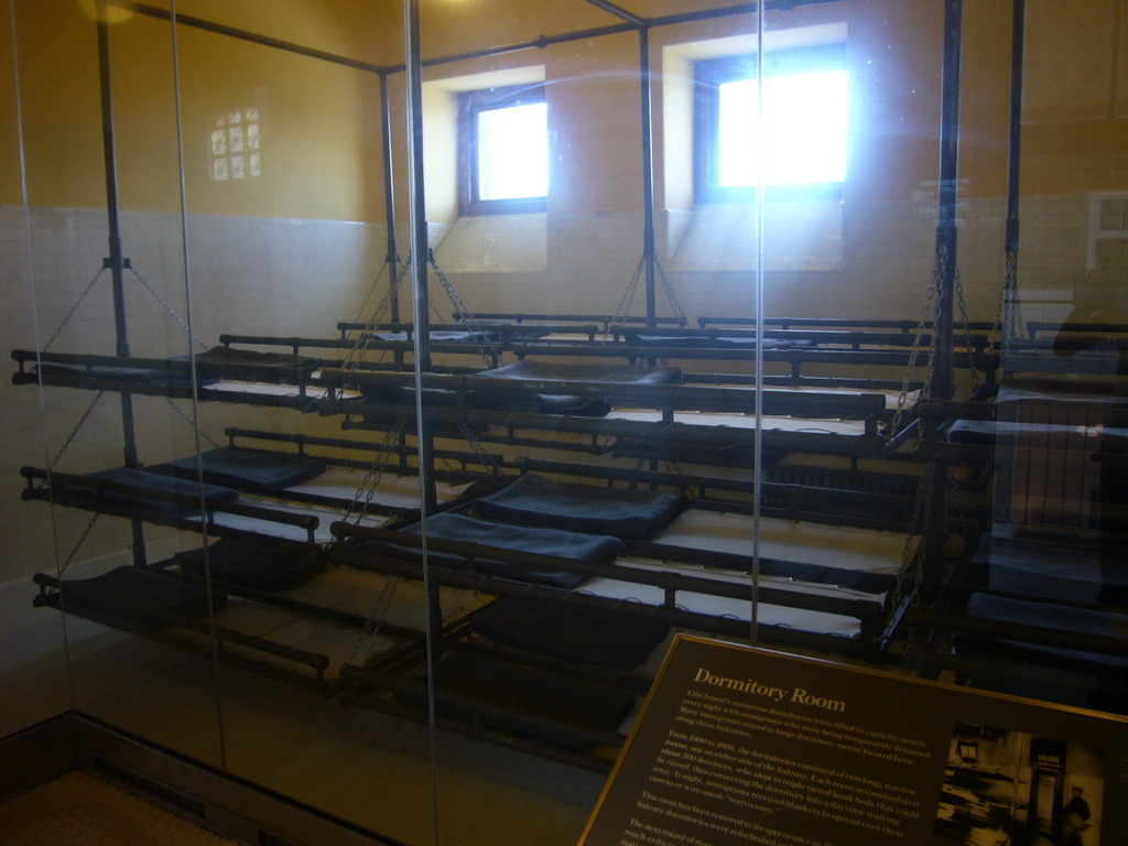 The Dormitory Room, with explanation, in the Ellis Island Immigration Museum