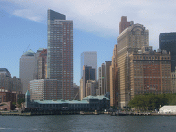 Pier A and the skyline of Manhattan, from the Ellis Island ferry