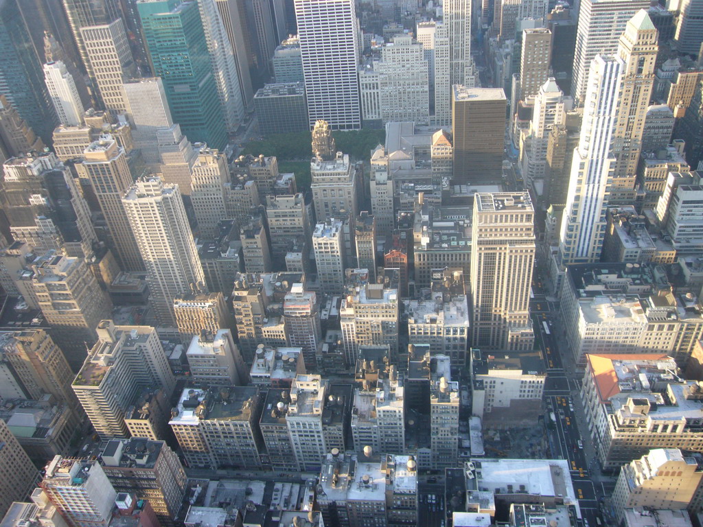 View on Bryant Park, the American Radiator Building and surroundings, from the Empire State Building
