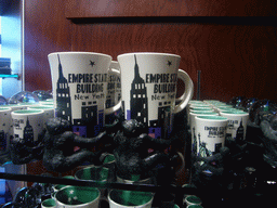 Mugs in the souvenir shop of the Empire State Building