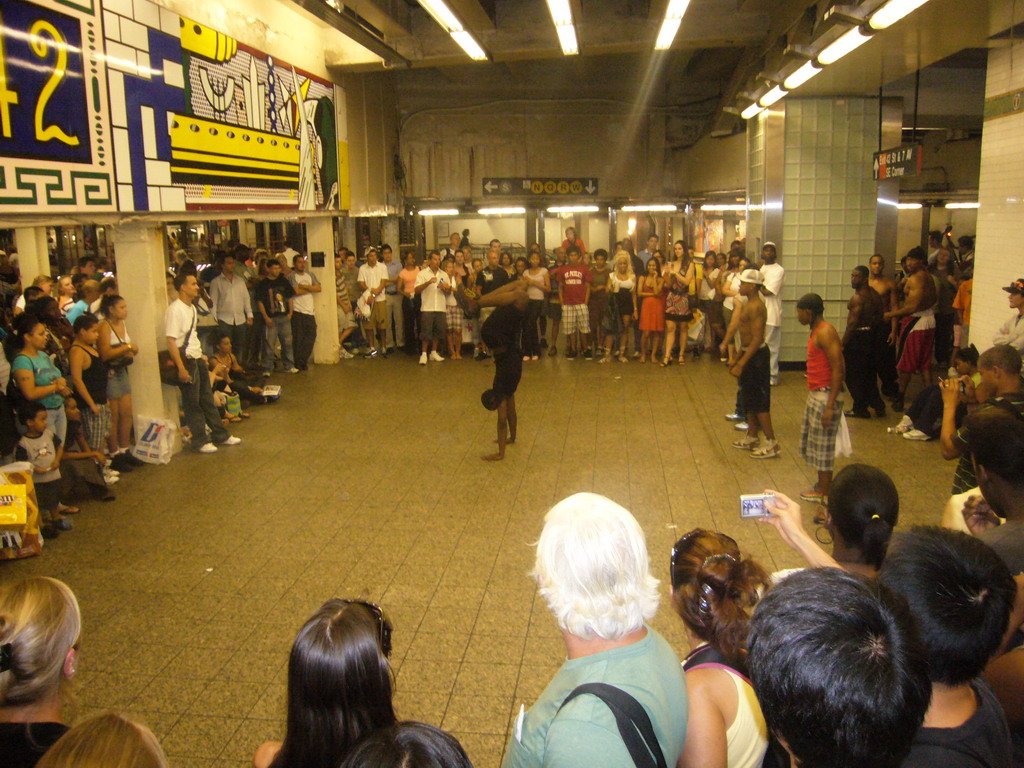 Breakdancing in the Times Square/42nd Street subway station