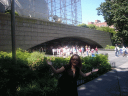 Miaomiao in front of the Hayden Planetarium