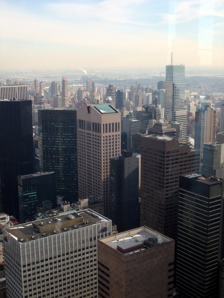 Northeast side of Manhattan, viewed from the `Top of the Rock` Observation Deck at the GE Building of Rockefeller Center