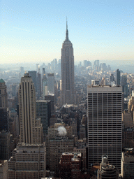 Skyline of Manhattan with the Empire State Building, viewed from the `Top of the Rock` Observation Deck at the GE Building of Rockefeller Center