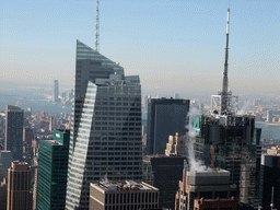 Skyline of Manhattan with the Bank of America Tower and the Condé Nast Building, viewed from the `Top of the Rock` Observation Deck at the GE Building of Rockefeller Center