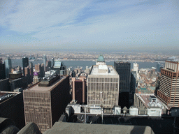 West side of Manhattan with the Hudson River, viewed from the `Top of the Rock` Observation Deck at the GE Building of Rockefeller Center