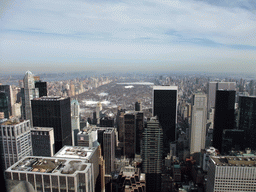 Central Park and surroundings, CitySpire Center and the Hudson River, viewed from the `Top of the Rock` Observation Deck at the GE Building of Rockefeller Center